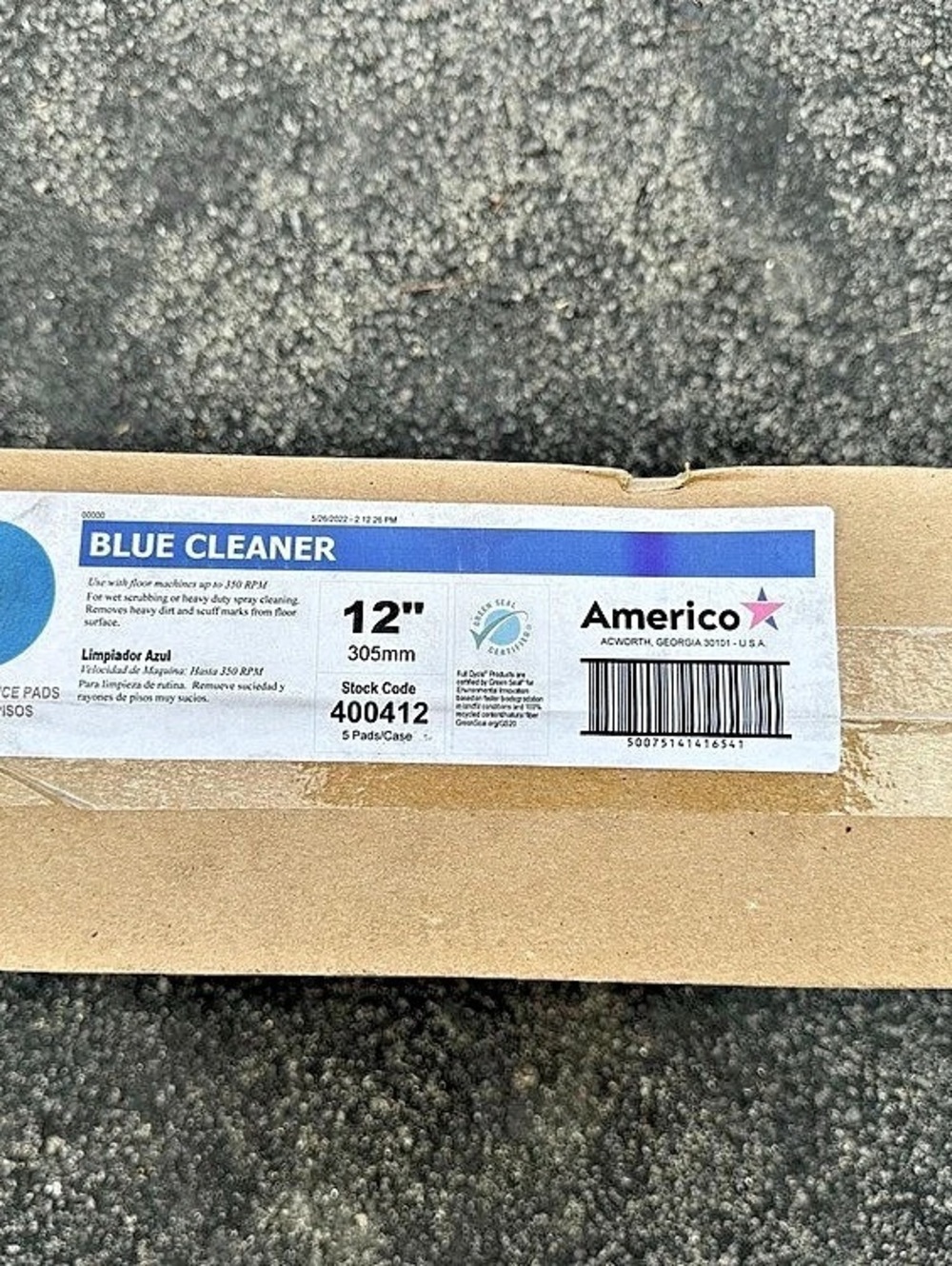 Americo Blue Cleaner Floor Maintenance Pad 12"